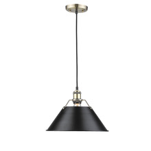  3306-L AB-BLK - Orwell 14" Wide Large Pendant in Aged Brass with Matte Black